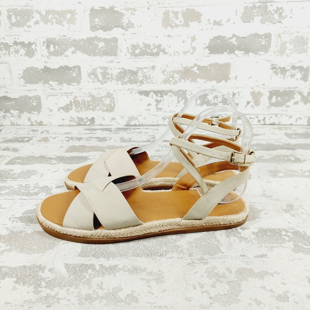 New NORDSTROM RACK Polly Cream Ankle Strap Espadrille Sandal A439